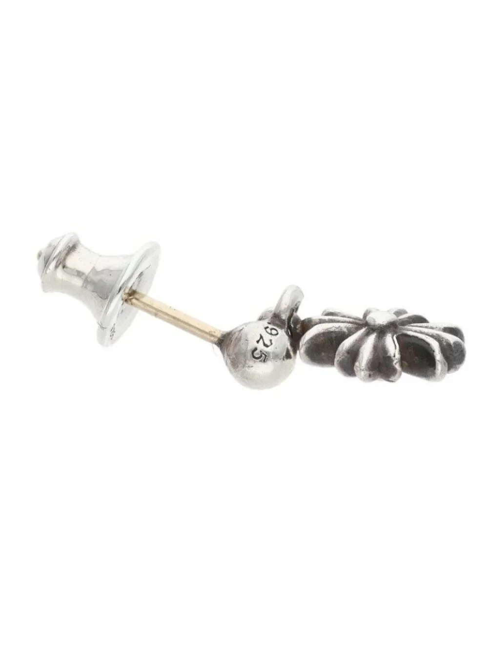 Chrome Hearts Tny CH Pls 1 Tiny Ech Plus Drop Silver Earrings